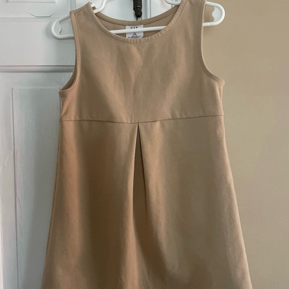 GAP Tan Pleated A-Line Dress